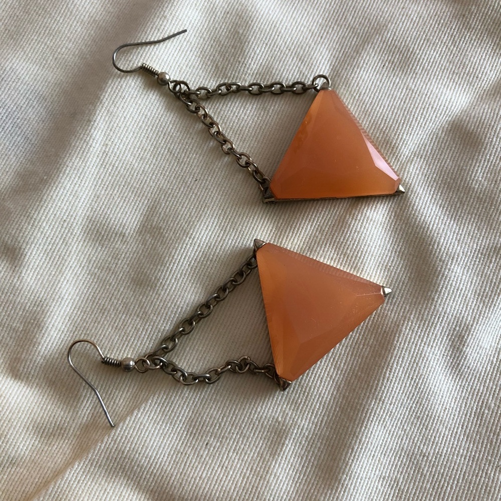 Light Orange Triangle Earrings